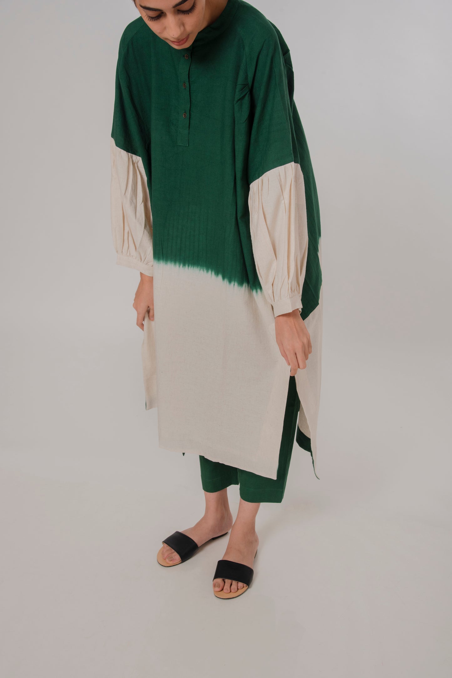 Dip-dye kaftan dress