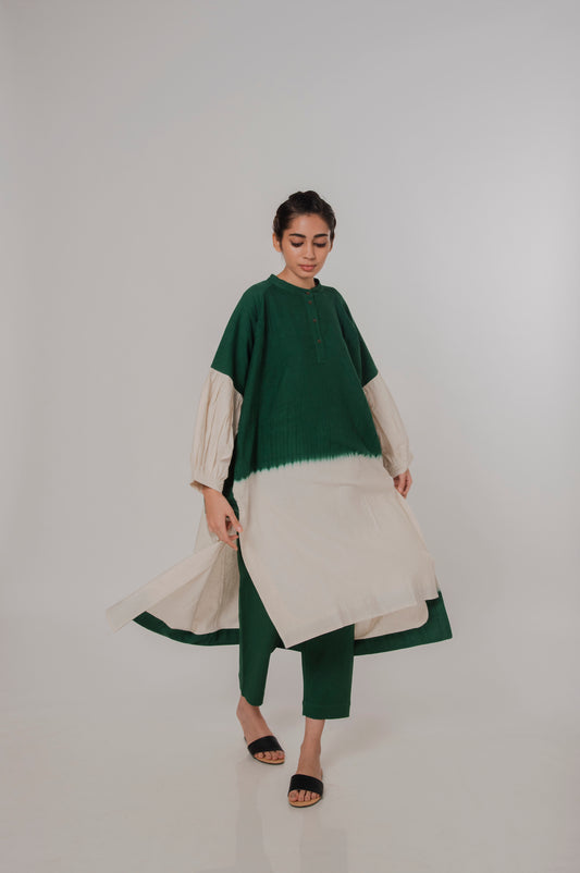 Dip-dye kaftan dress