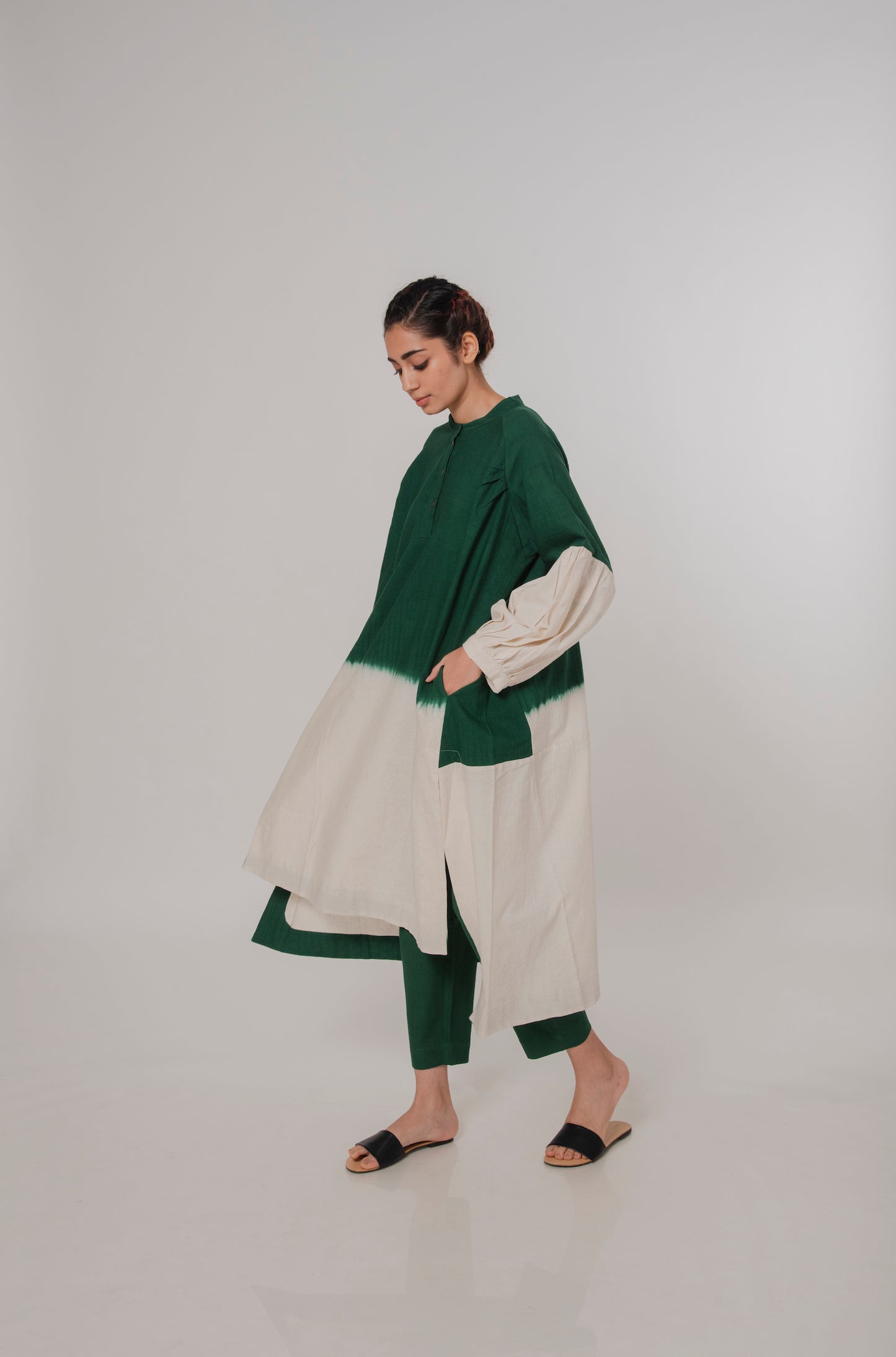 Dip-dye kaftan dress