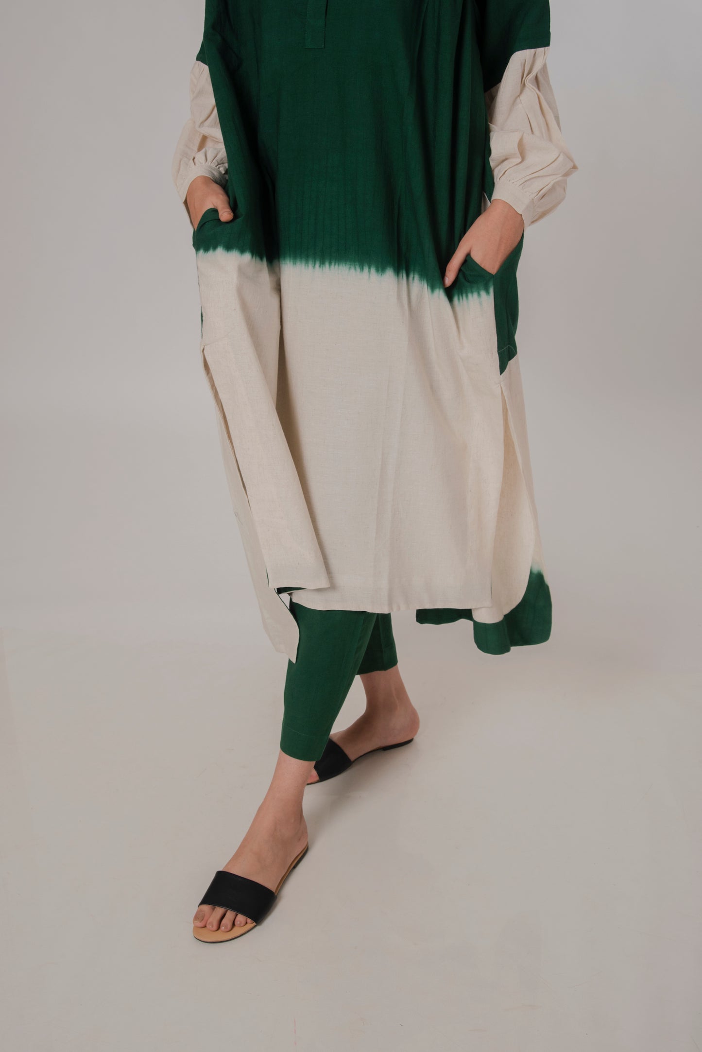 Dip-dye kaftan dress