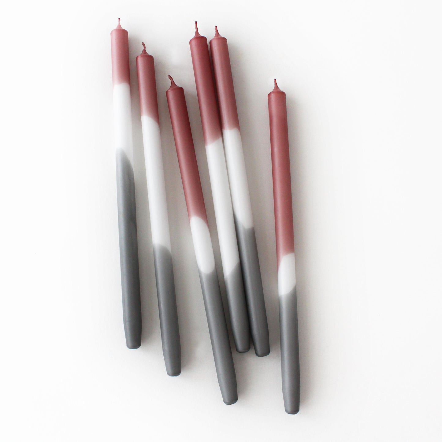 FOGGY MAROON DIP DYE CANDLES (set of 6)