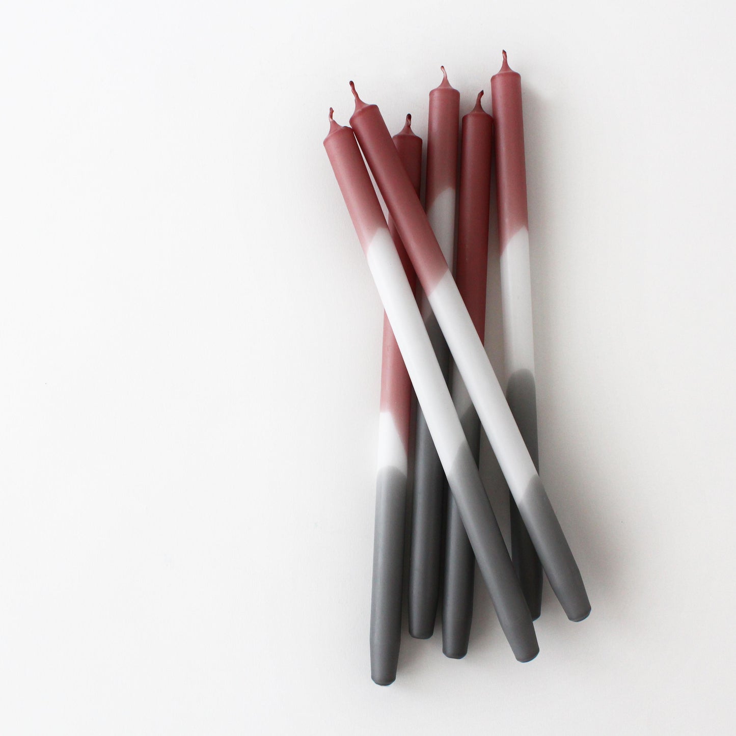 FOGGY MAROON DIP DYE CANDLES (set of 6)