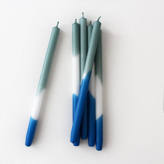NAUTIC OLIVE DIP DYE CANDLES (set of 2)