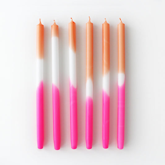 POPPY PUNCH DIP DYE CANDLES (set of 6)