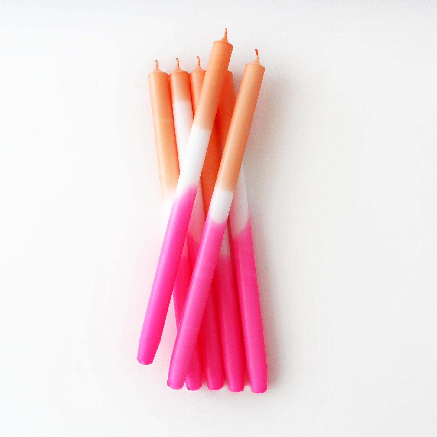 POPPY PUNCH DIP DYE CANDLES (set of 6)