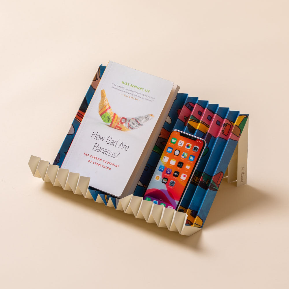 Portable Book Stand with RECYCLED PAPER, Eco-friendly GIFT for minimalist, g.stand book Airplane