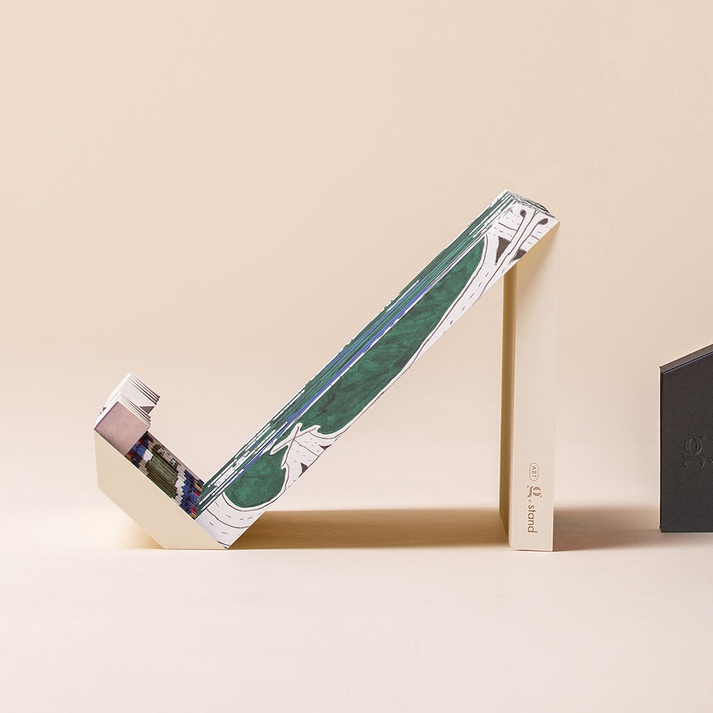 Portable Book Stand with RECYCLED PAPER, Eco-friendly GIFT for minimalist, g.stand book Fast Road