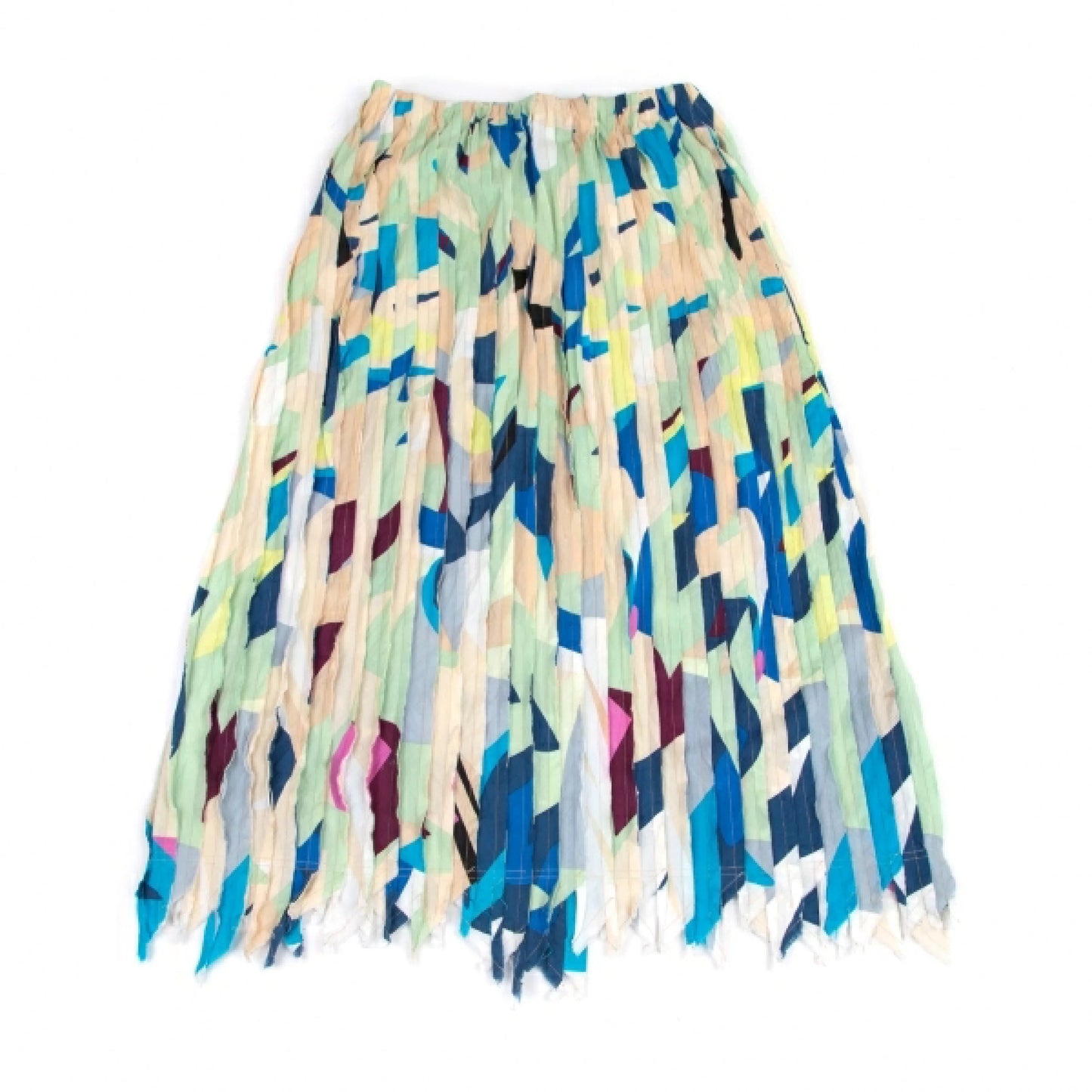 Vintage ISSEY MIYAKE HaaT strip-applique pleated skirt