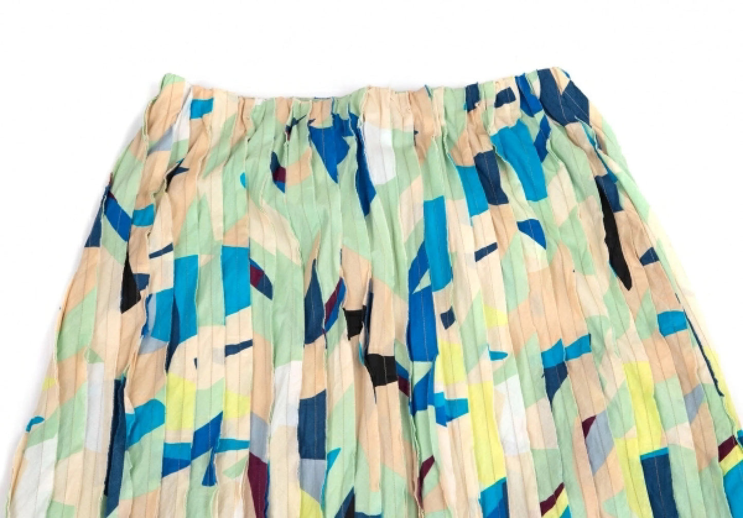 Vintage ISSEY MIYAKE HaaT strip-applique pleated skirt