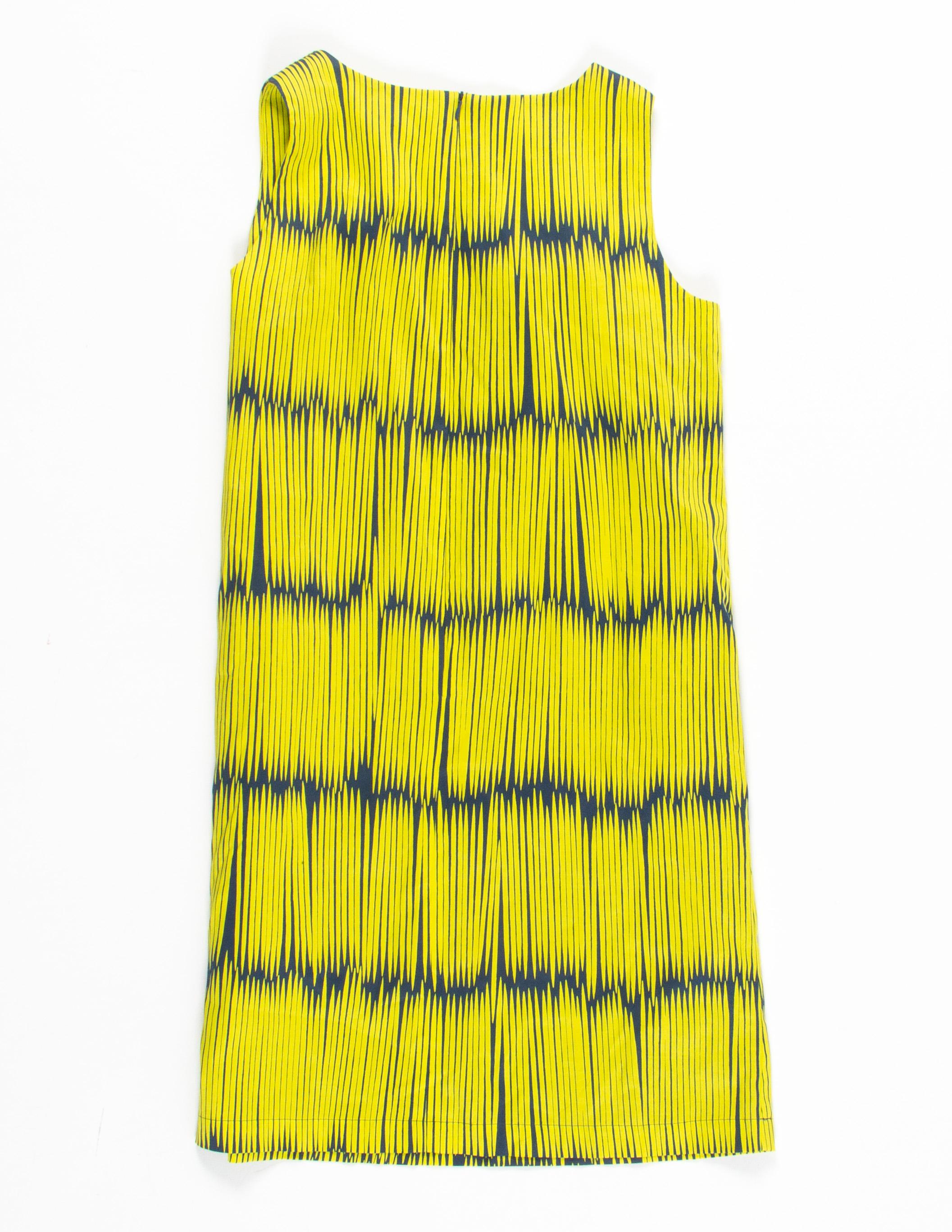 Discount Marimekko dress, 104/Puketti, Navy Off-white Yellow