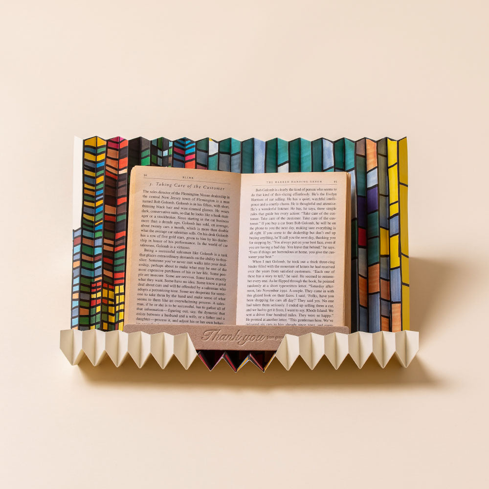 Portable Book Stand with RECYCLED PAPER, Eco-friendly GIFT for minimalist, g.stand book Pyramid's Maze