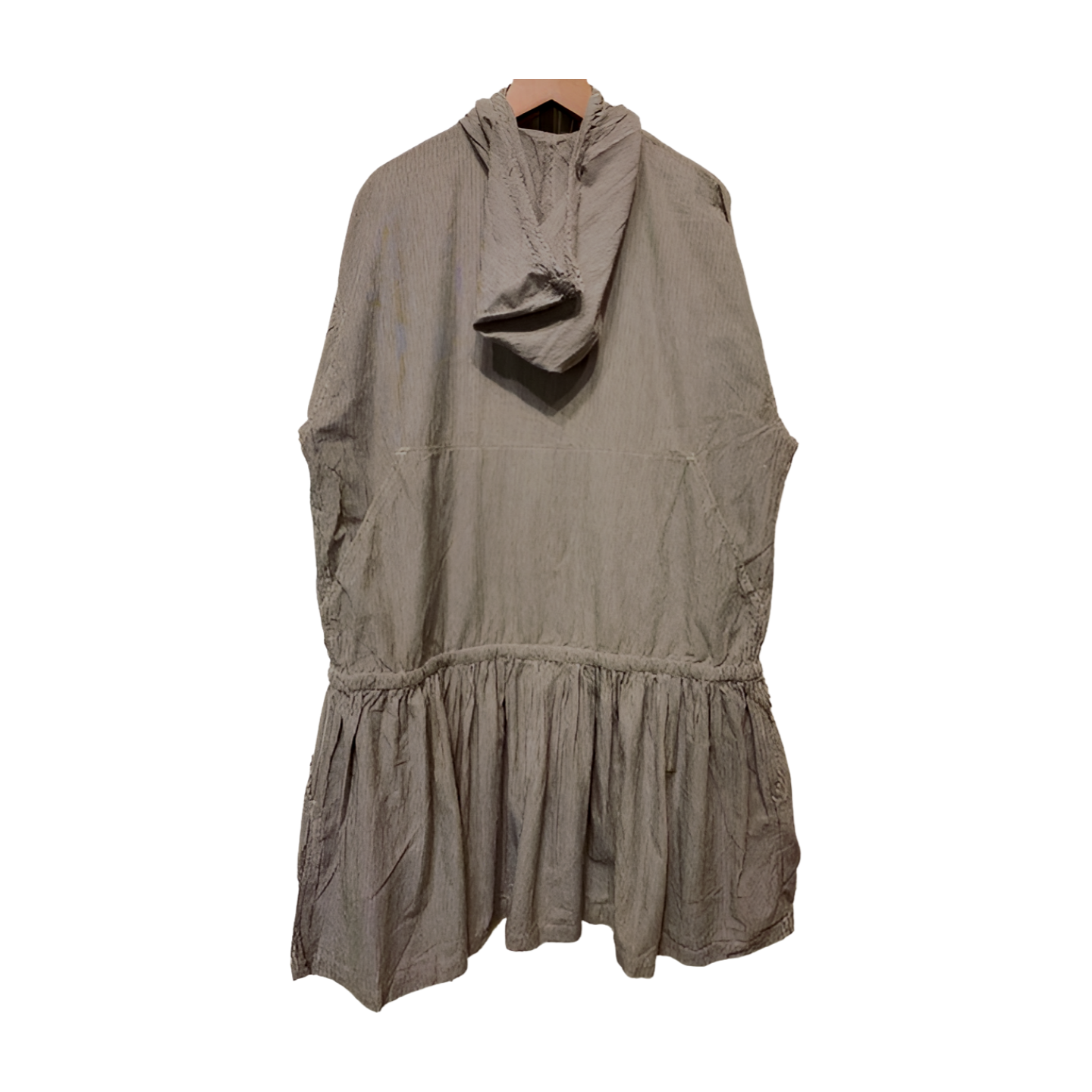 Vintage ISSEY MIYAKE hooded hickory dress